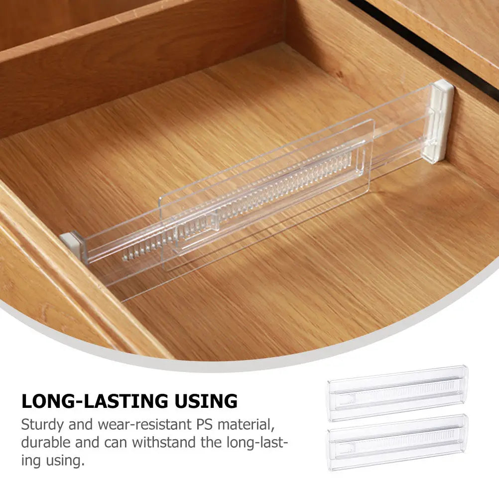 2Pcs Drawer Partition Board Adjustable Clear Drawer Dividers for Clothes Kitchen Organization Home Storage Tool
